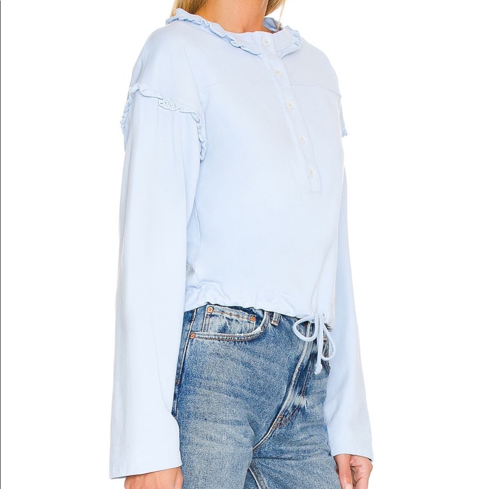 NEW Lovers + Friends Talia Sweatshirt Baby Blue S - Picture 3 of 5